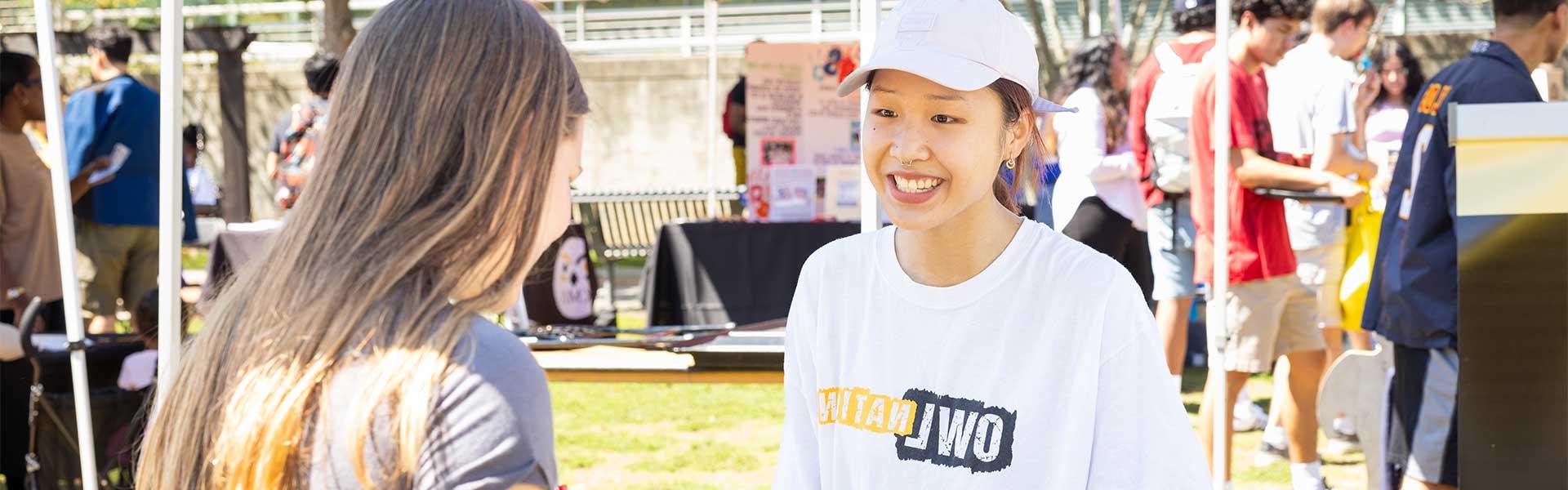 ksu student at the extreme student involvement fair.